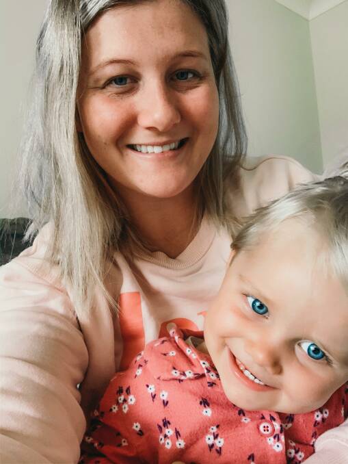 Crookwell mother Sarah Handley at home with her daughter Lexi who is 19 months' old. Photo: supplied