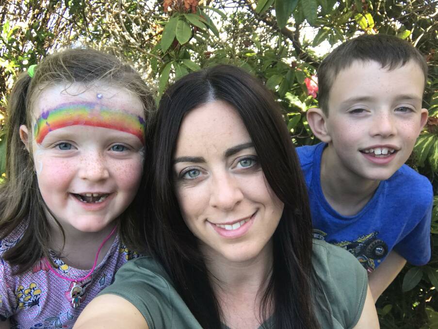 FAMILY: Alycia Jones with children Olivia and Declan.