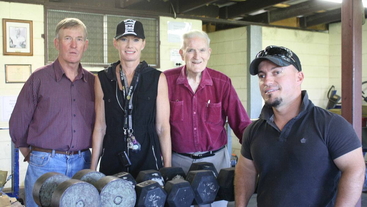Fifty years of pumping iron: Crookwell Barbell Club President John Broderick, Personal Trainer Gill Gilbert, Committee Members Bruce Belford and Daniel Wray.